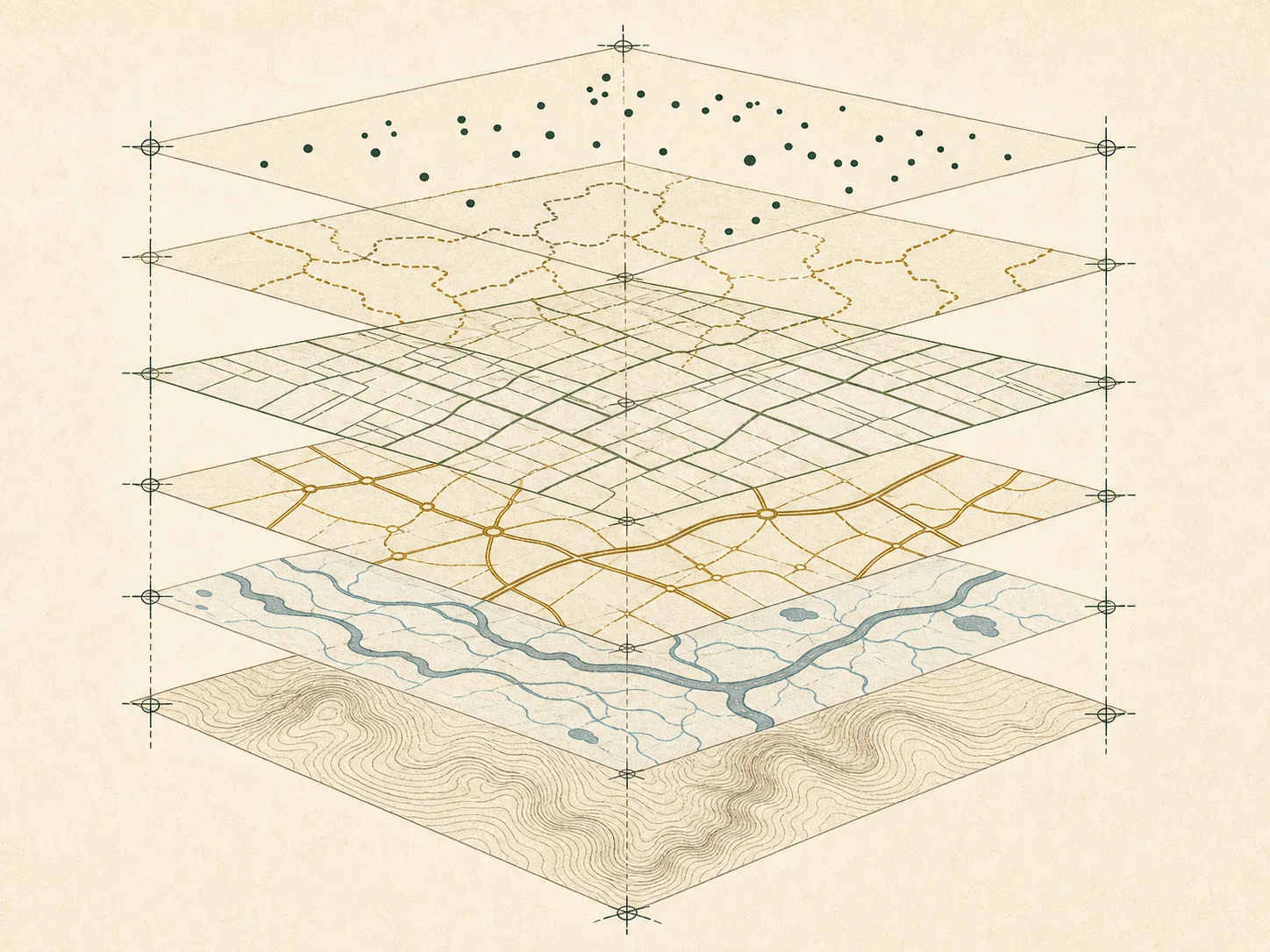 Abstract GIS layer illustration for Alaska